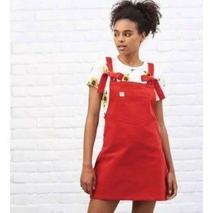 NEW! Lucy & Yak Red Organic Corduroy Mini Pini Dress, Size Large